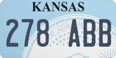 KS license plate 278ABB