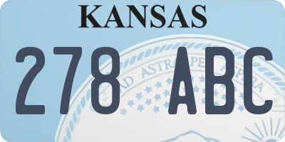 KS license plate 278ABC