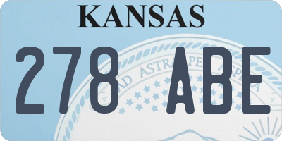 KS license plate 278ABE