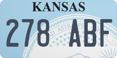 KS license plate 278ABF