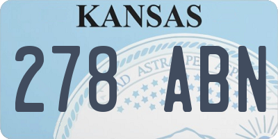 KS license plate 278ABN