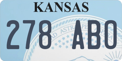 KS license plate 278ABO