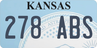 KS license plate 278ABS