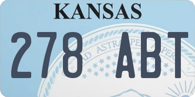 KS license plate 278ABT