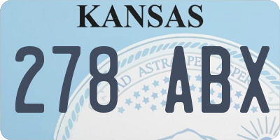 KS license plate 278ABX