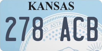 KS license plate 278ACB
