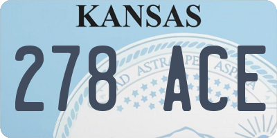 KS license plate 278ACE