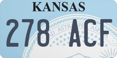 KS license plate 278ACF