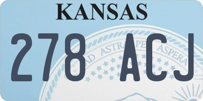 KS license plate 278ACJ