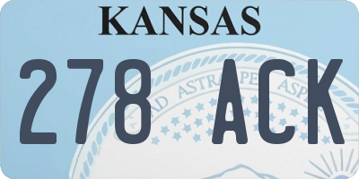 KS license plate 278ACK