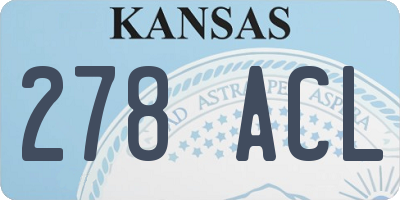 KS license plate 278ACL
