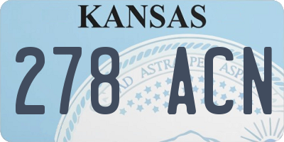 KS license plate 278ACN