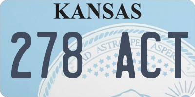 KS license plate 278ACT