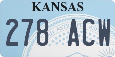 KS license plate 278ACW