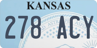 KS license plate 278ACY
