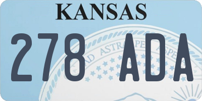 KS license plate 278ADA