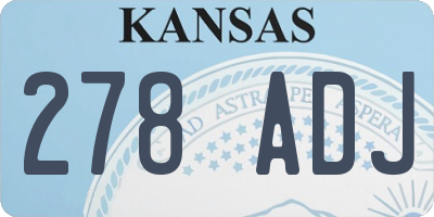 KS license plate 278ADJ