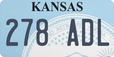 KS license plate 278ADL