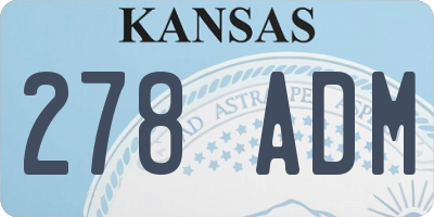 KS license plate 278ADM