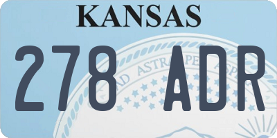 KS license plate 278ADR