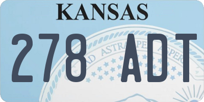 KS license plate 278ADT