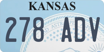 KS license plate 278ADV