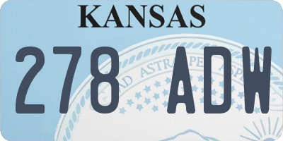 KS license plate 278ADW