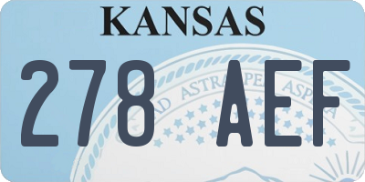 KS license plate 278AEF