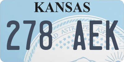 KS license plate 278AEK
