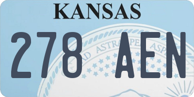 KS license plate 278AEN
