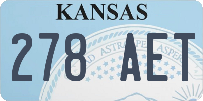 KS license plate 278AET