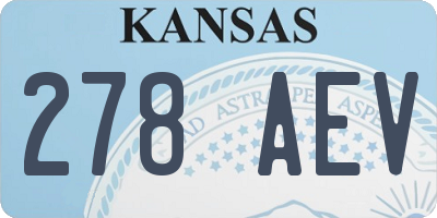 KS license plate 278AEV