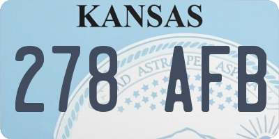 KS license plate 278AFB