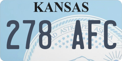 KS license plate 278AFC