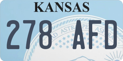 KS license plate 278AFD