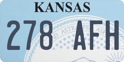 KS license plate 278AFH