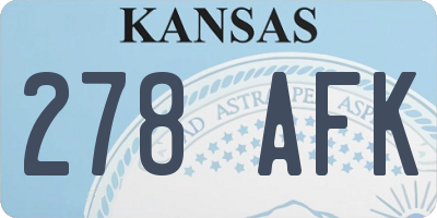KS license plate 278AFK