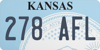 KS license plate 278AFL
