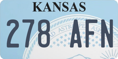 KS license plate 278AFN