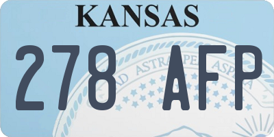 KS license plate 278AFP