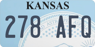 KS license plate 278AFQ