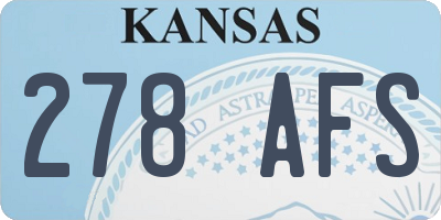 KS license plate 278AFS