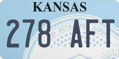 KS license plate 278AFT