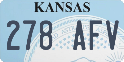 KS license plate 278AFV
