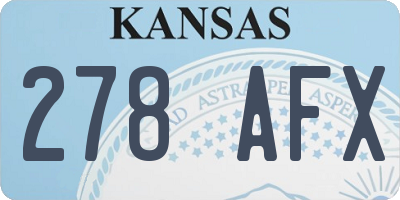 KS license plate 278AFX