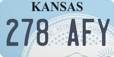 KS license plate 278AFY