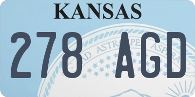 KS license plate 278AGD