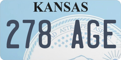 KS license plate 278AGE