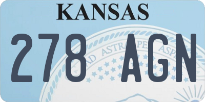 KS license plate 278AGN