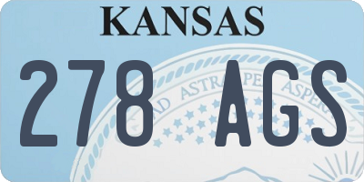 KS license plate 278AGS